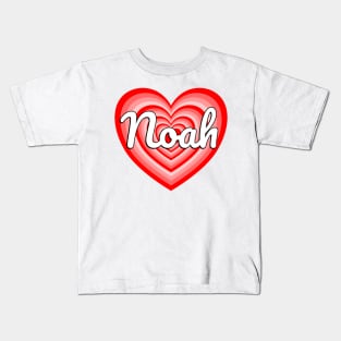 I Love Noah Heart Funny Noah Name Noah Gift Kids T-Shirt